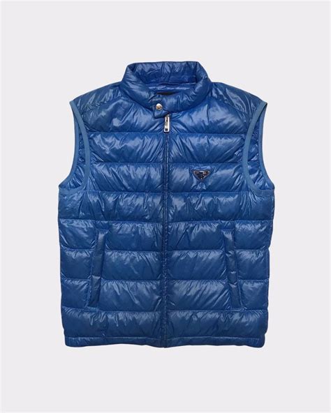 prada gilet blu|prada body warmer.